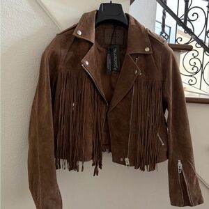 Blank NYC  Suede Fringe Jacket